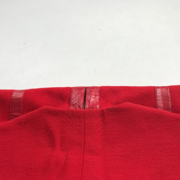 Vintage Retro Gothic Women Sleeveless Leather Lines Top Zip SAUN Wool Size 16🔥 - Picture 9 of 9